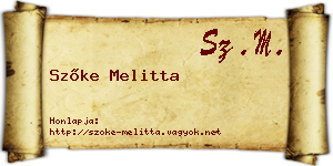 Szőke Melitta névjegykártya