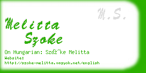 melitta szoke business card